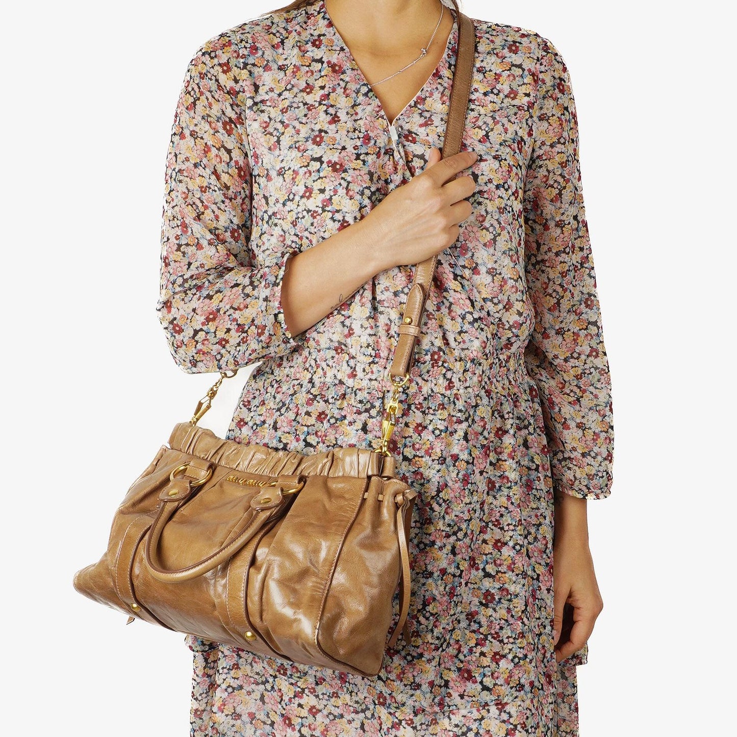 Miu Miu Vitello Shine Cammeo Satchel Tasche