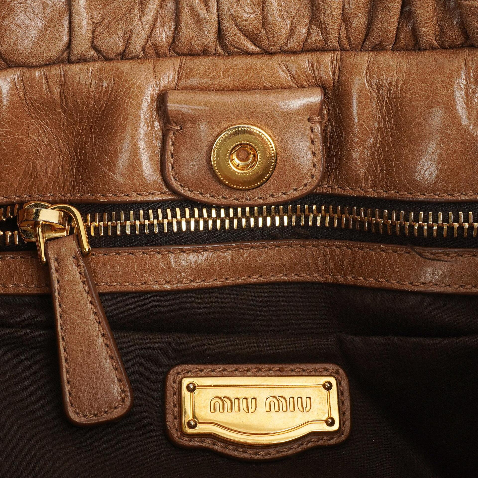 Miu Miu Vitello Shine Cammeo Satchel Tasche