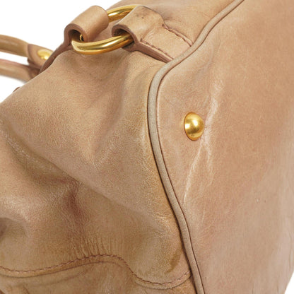 Miu Miu Vitello Shine Tote Bag Cammeo
