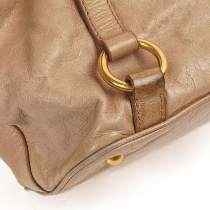 Miu Miu Vitello Shine Tote Bag Cammeo