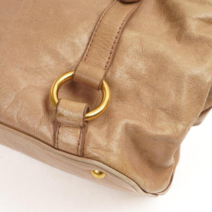 Miu Miu Vitello Shine Tote Bag Cammeo