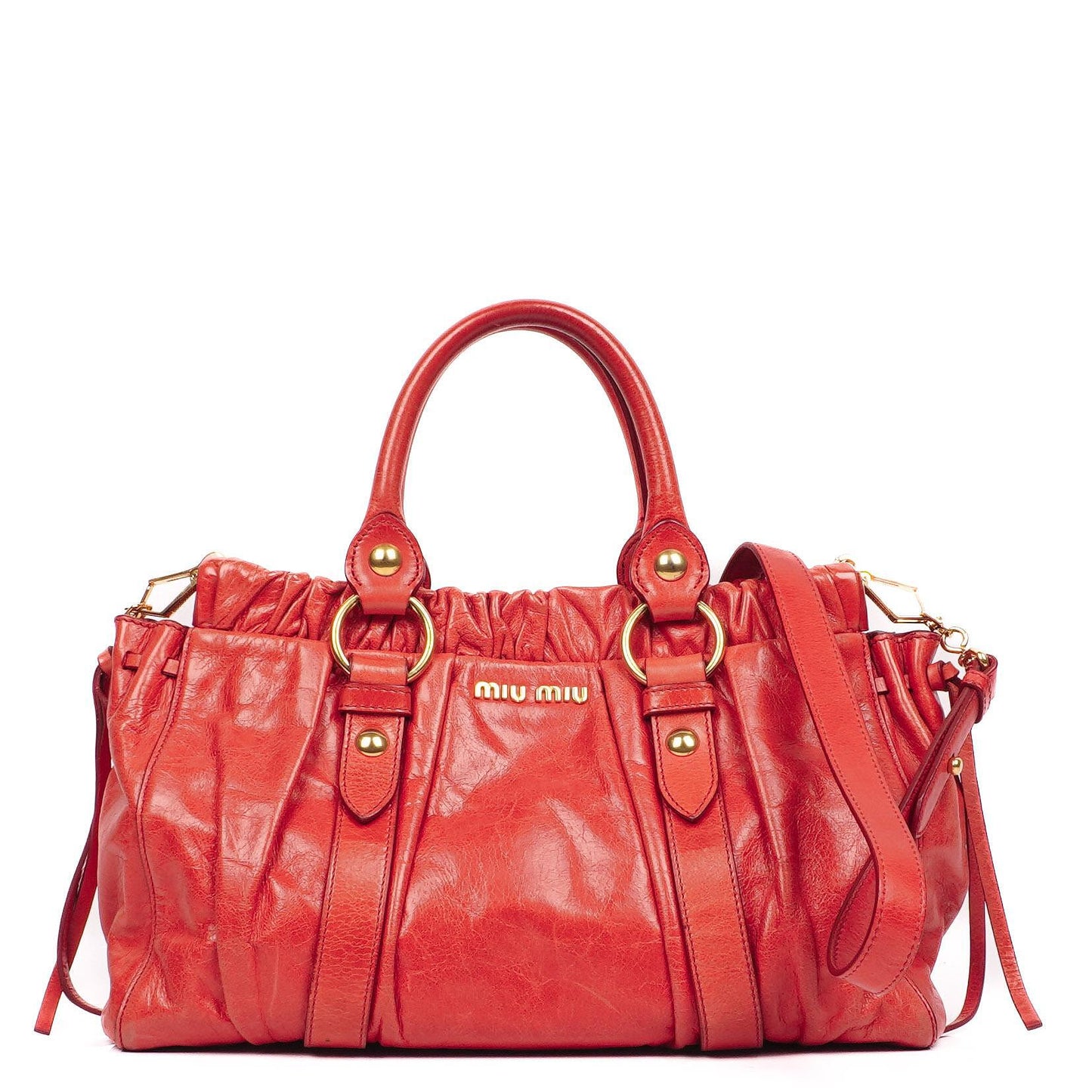 Miu Miu Vitello Shine Lacca Satchel Tasche