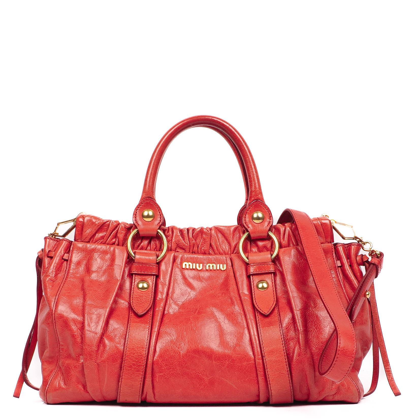 Miu Miu Vitello Shine Lacca Satchel Tasche