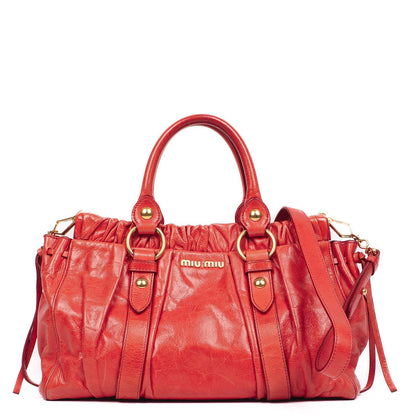 Miu Miu Vitello Shine Lacca Satchel Tasche