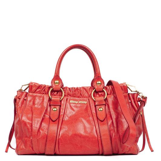 Miu Miu Vitello Shine Lacca Satchel Tasche