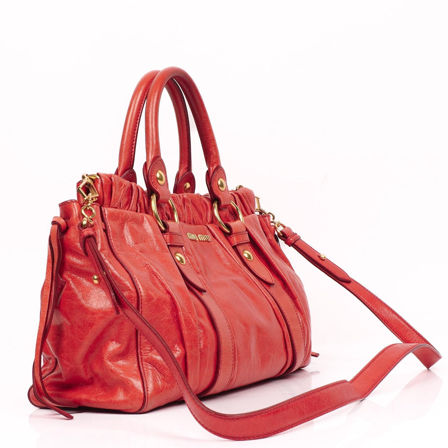 Miu Miu Vitello Shine Lacca Satchel Tasche
