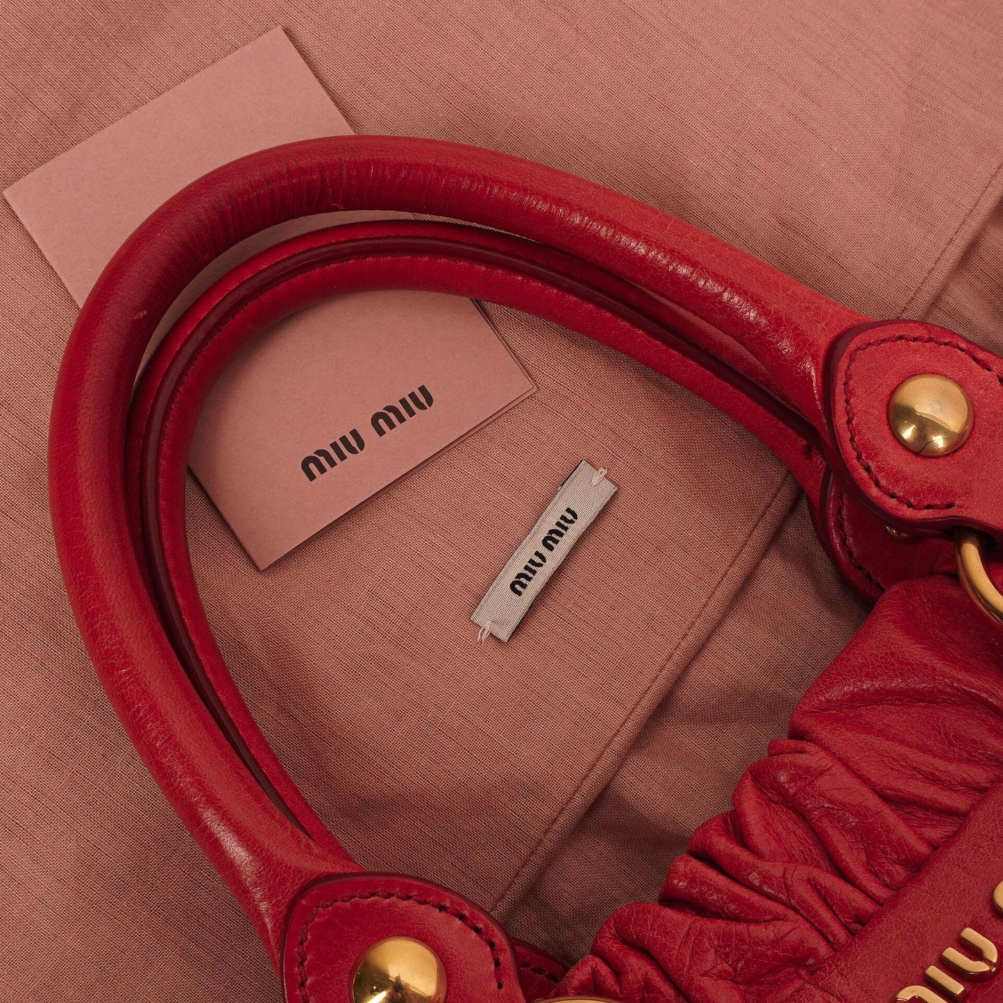Miu Miu Vitello Shine Lacca Satchel Tasche