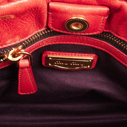 Miu Miu Vitello Shine Lacca Satchel Tasche