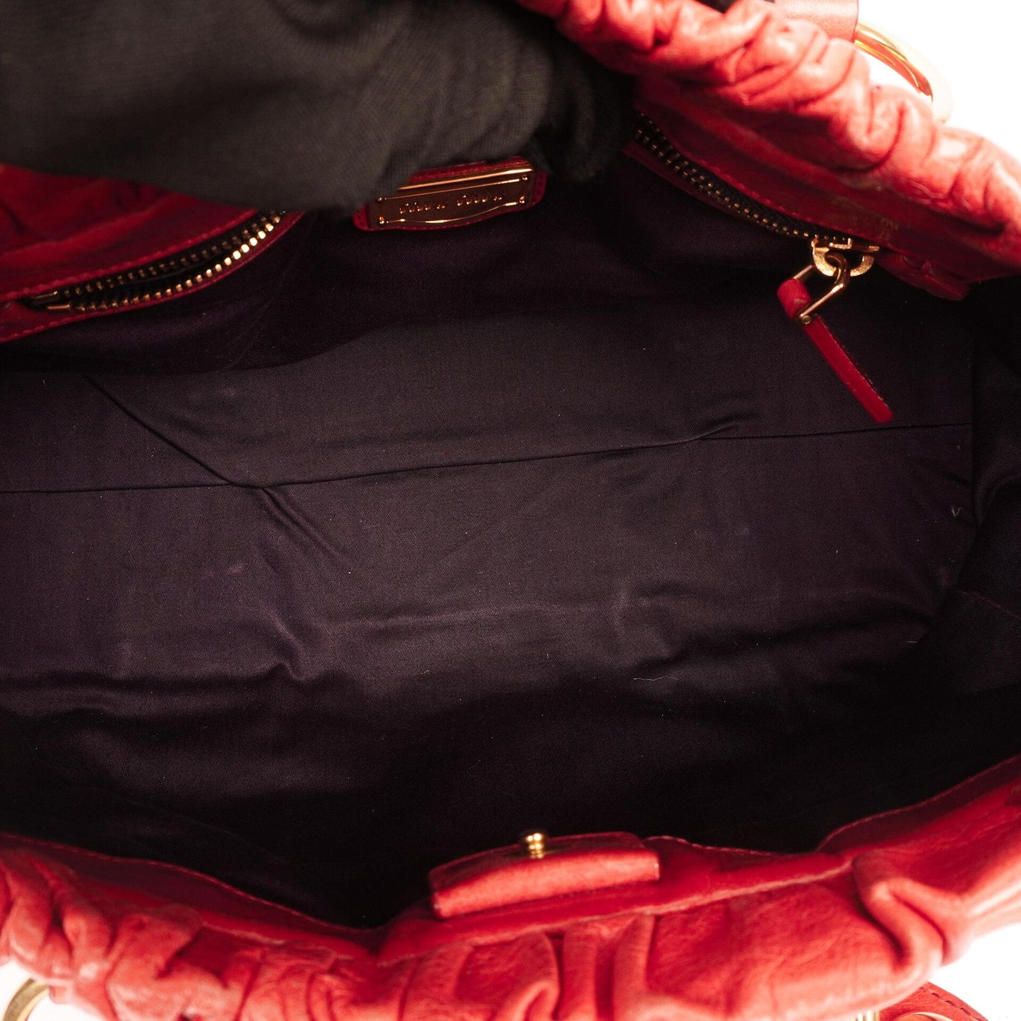 Miu Miu Vitello Shine Lacca Satchel Tasche