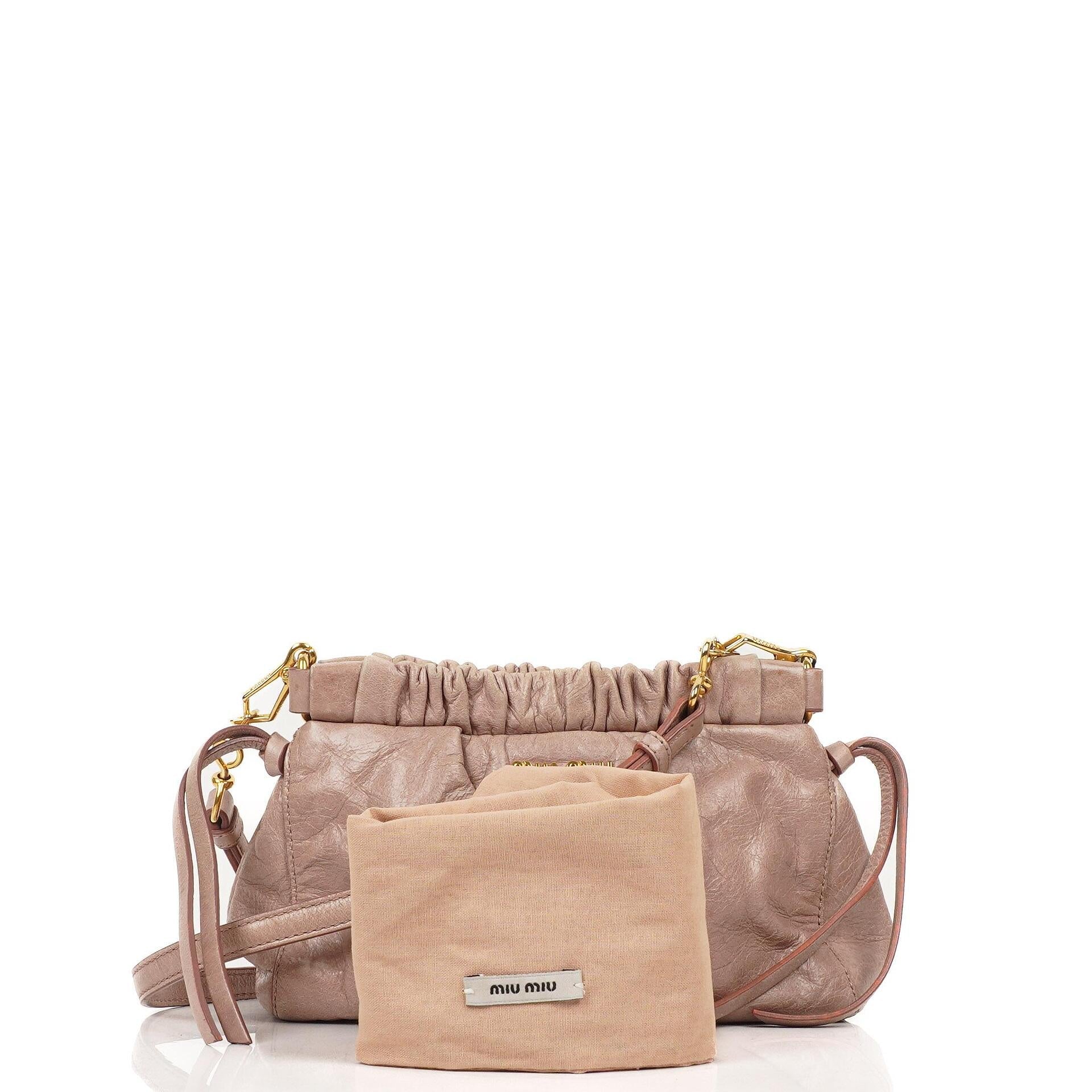 Miu Miu Vitello Shine Mughetto Crossbody Clutch Tasche