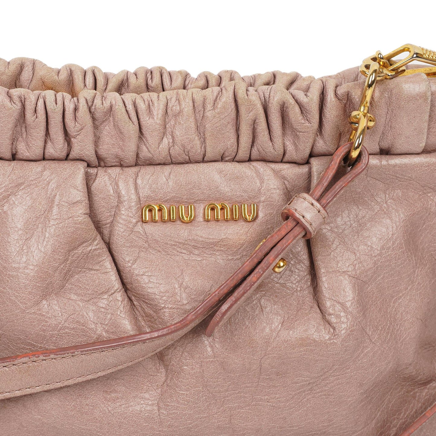 Miu Miu Vitello Shine Mughetto Crossbody Clutch Tasche