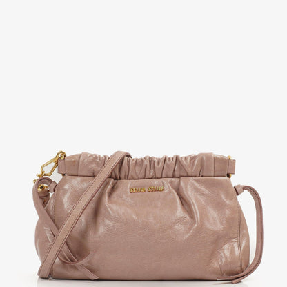 Miu Miu Vitello Shine Crossbody Clutch Bag Mughetto