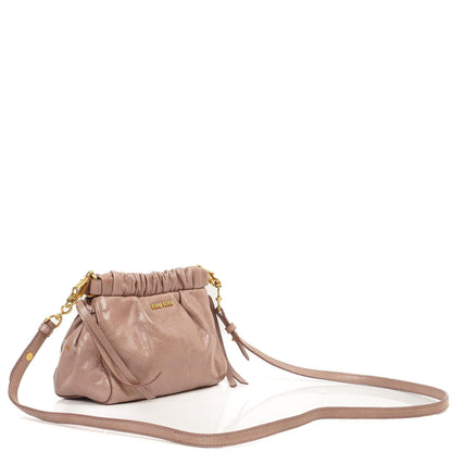 Miu Miu Vitello Shine Crossbody Clutch Bag Mughetto