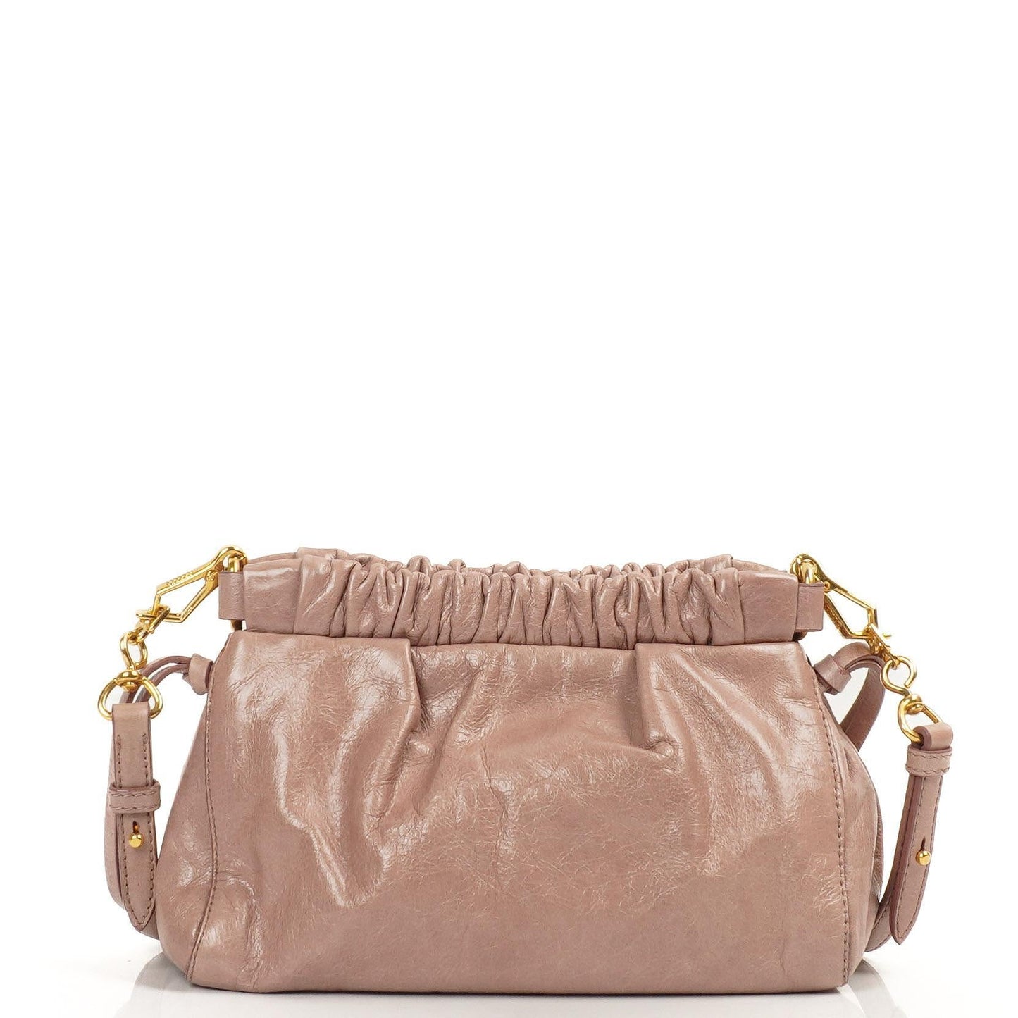Miu Miu Vitello Shine Crossbody Clutch Bag Mughetto
