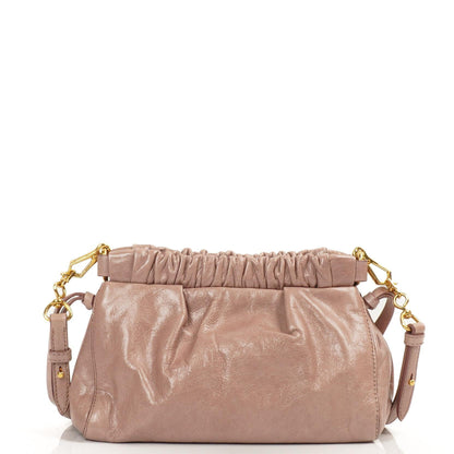 Miu Miu Vitello Shine Crossbody Clutch Bag Mughetto