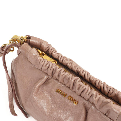 Miu Miu Vitello Shine Crossbody Clutch Bag Mughetto