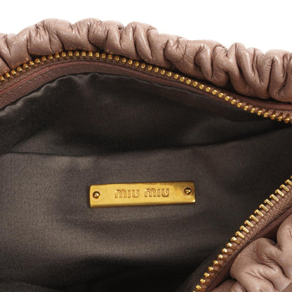 Miu Miu Vitello Shine Crossbody Clutch Bag Mughetto