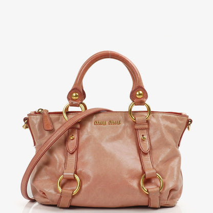 Miu Miu Vitello Shine Satchel Bag Rosa