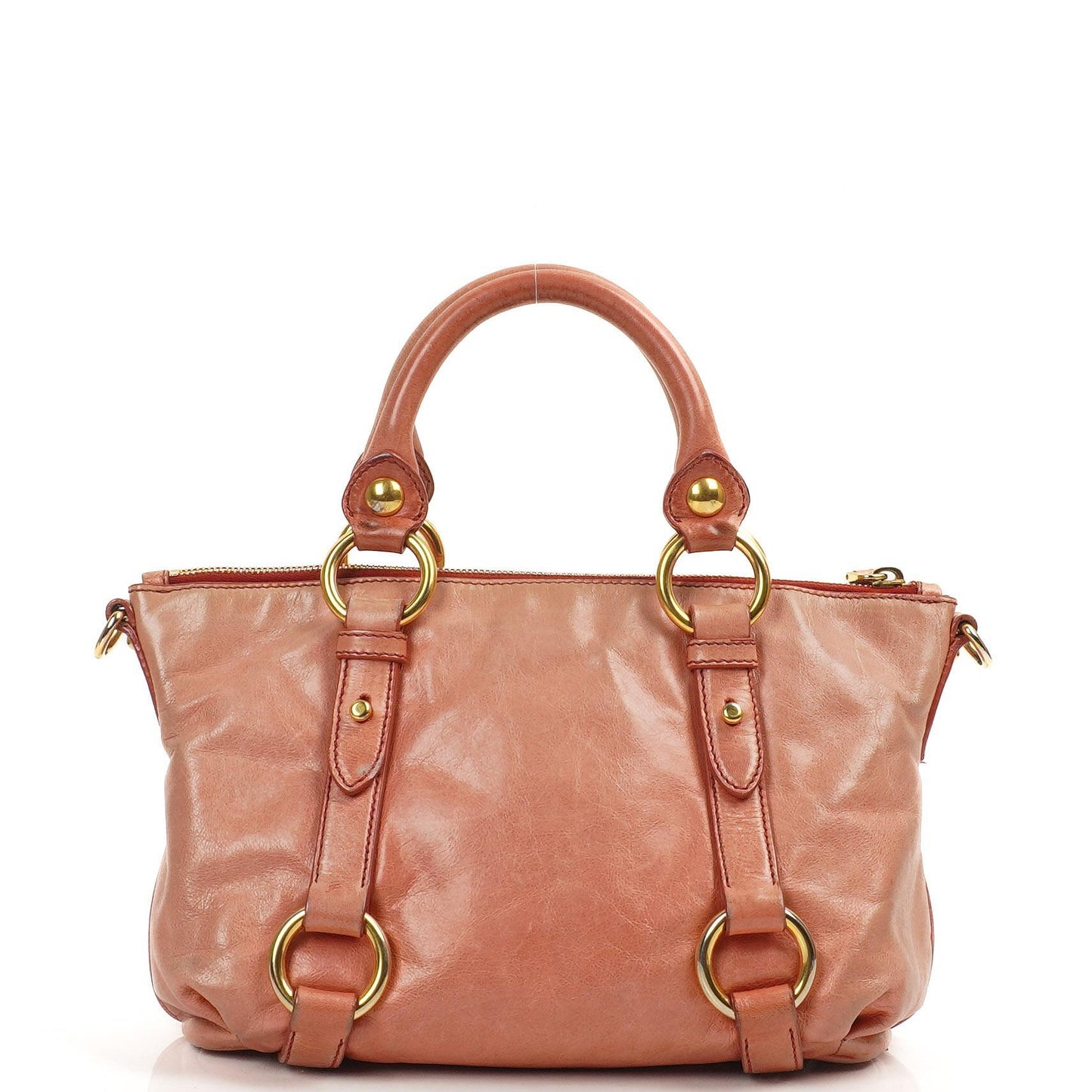 Miu Miu Vitello Shine Satchel Bag Rosa