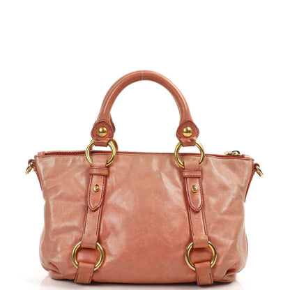 Miu Miu Vitello Shine Satchel Bag Rosa