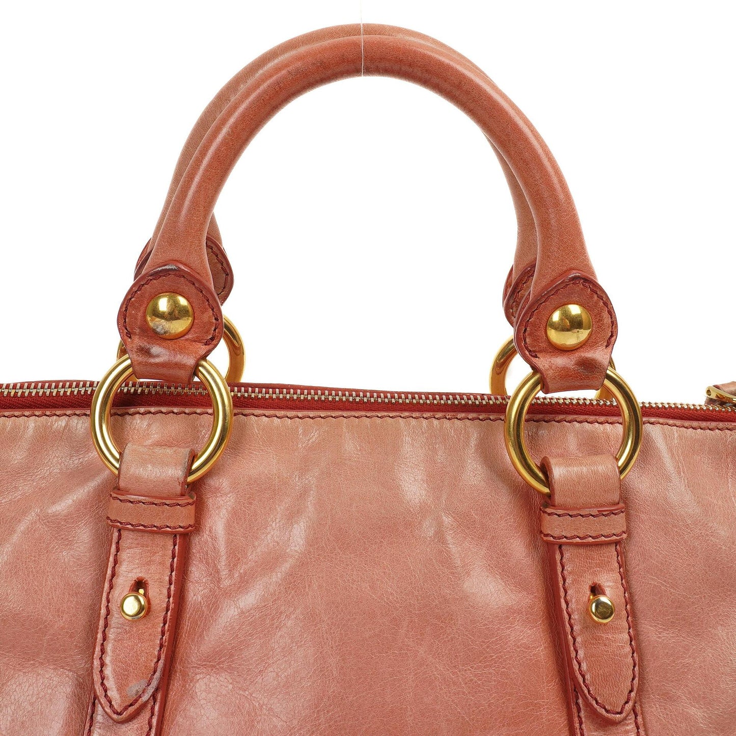 Miu Miu Vitello Shine Satchel Bag Rosa