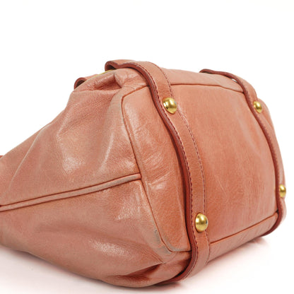 Miu Miu Vitello Shine Satchel Bag Rosa