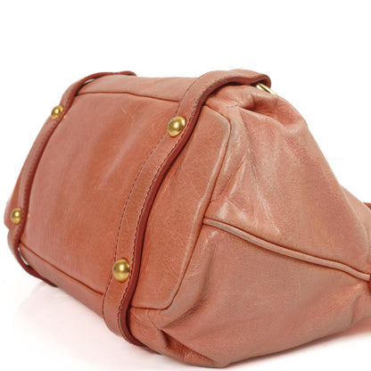 Miu Miu Vitello Shine Satchel Bag Rosa