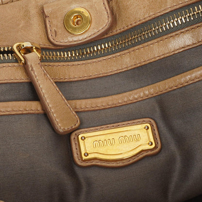 Miu Miu Vitello Shine Sabbia Satchel Bag