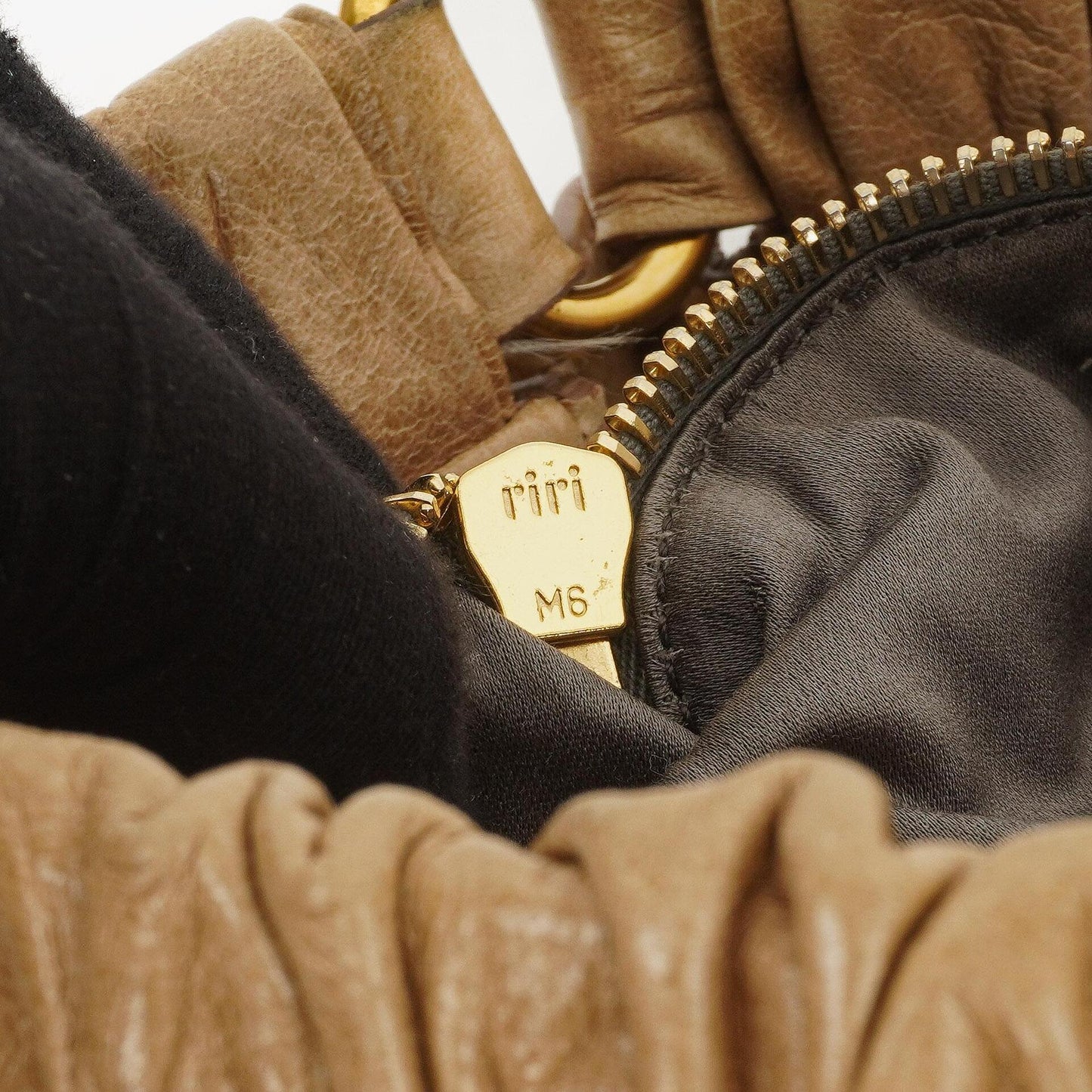 Miu Miu Vitello Shine Sabbia Satchel Bag