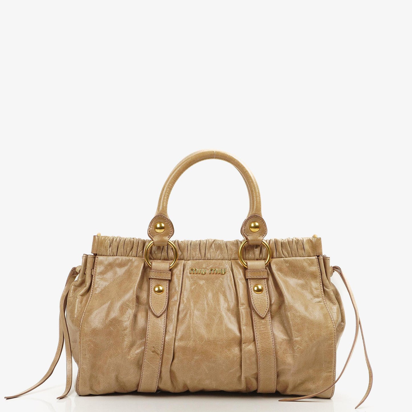 Miu Miu Vitello Shine Sabbia Satchel Tasche