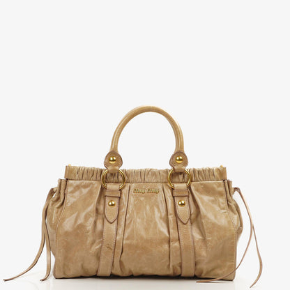 Miu Miu Vitello Shine Sabbia Satchel Tasche