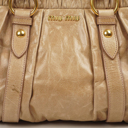 Miu Miu Vitello Shine Sabbia Satchel Tasche