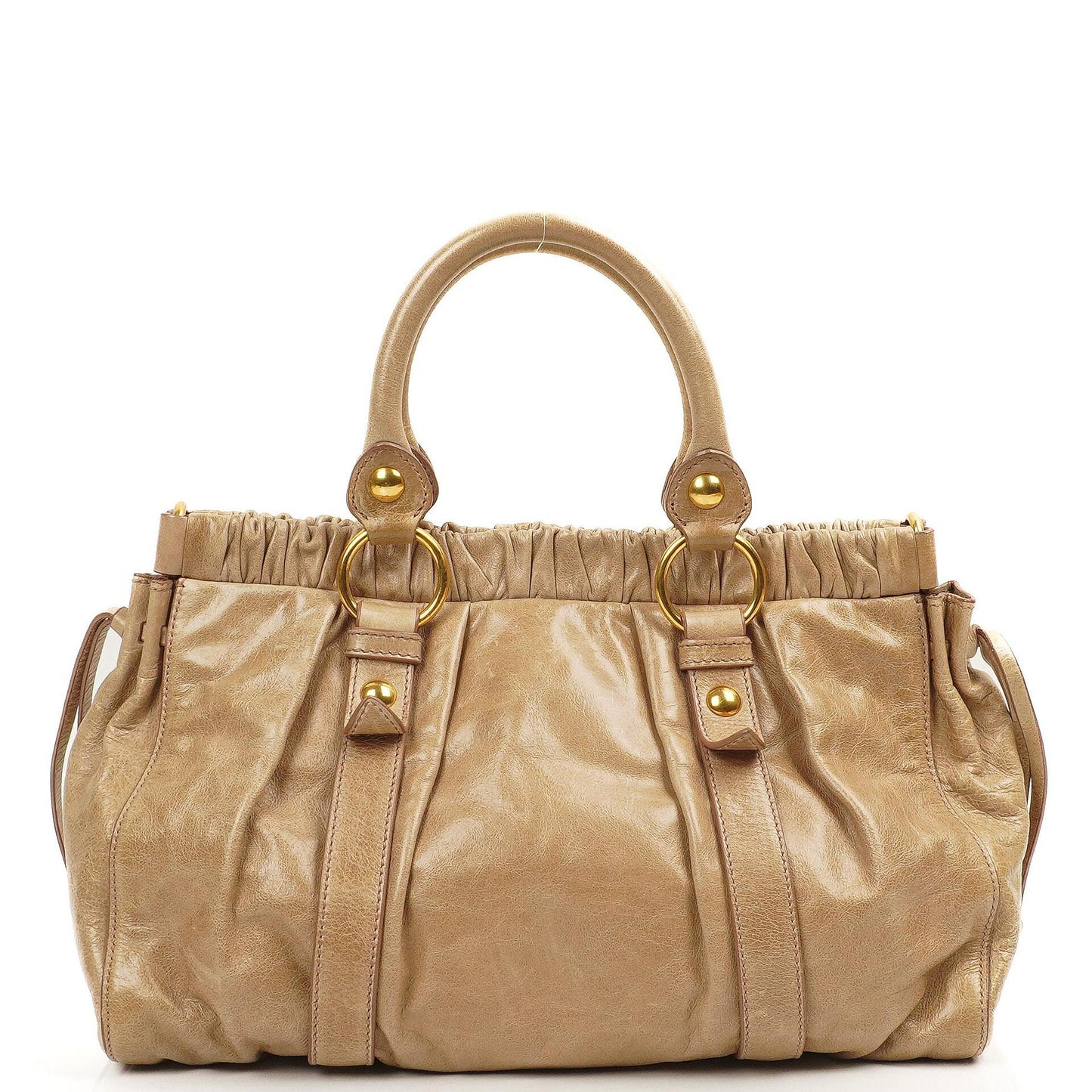 Miu Miu Vitello Shine Sabbia Satchel Tasche