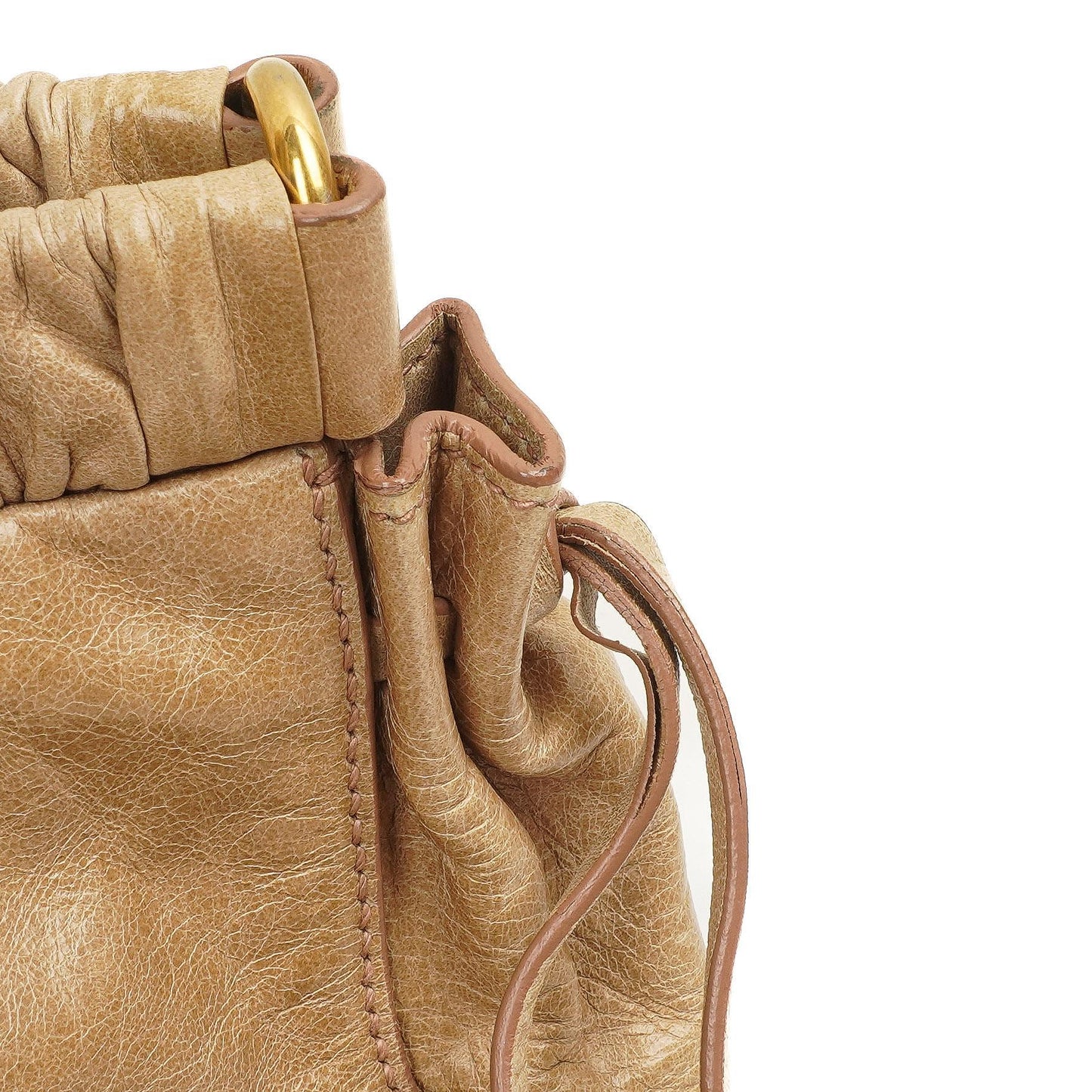 Miu Miu Vitello Shine Sabbia Satchel Tasche