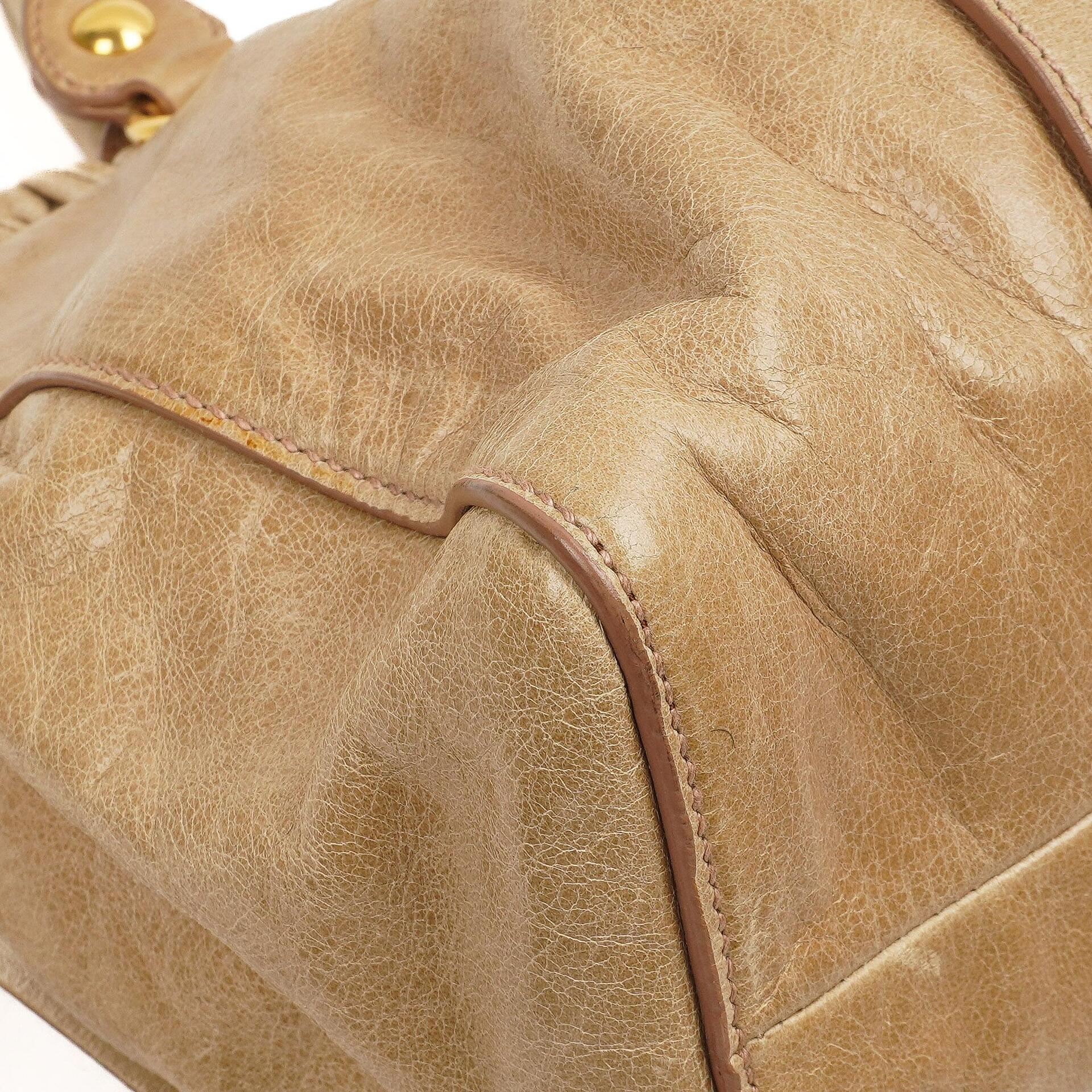 Miu Miu Vitello Shine Sabbia Satchel Tasche