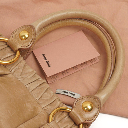 Miu Miu Vitello Shine Sabbia Satchel Tasche