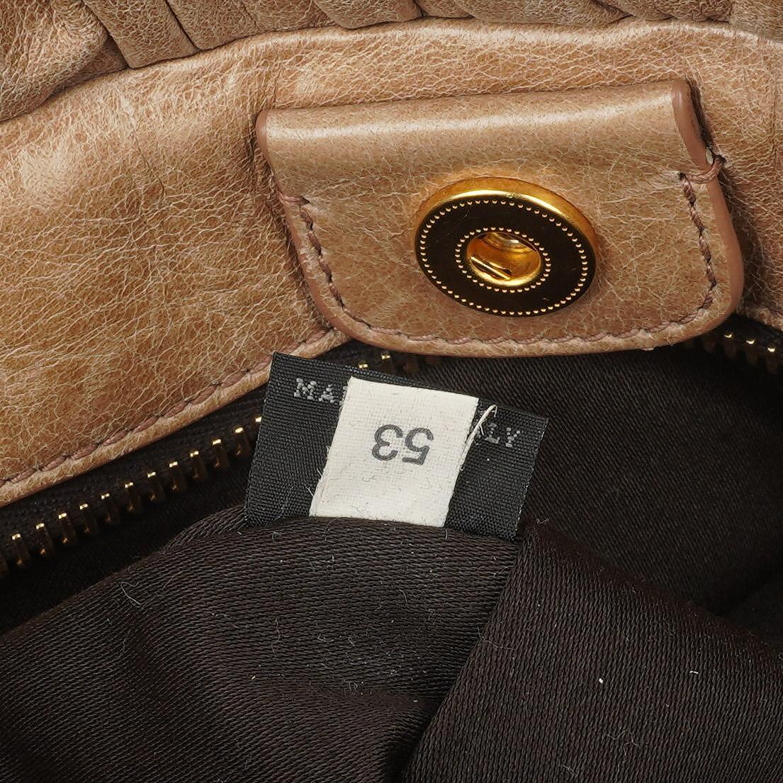 Miu Miu Vitello Shine Sabbia Satchel Tasche