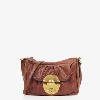 Miu Miu Vitello Twist Sandalo Crossbody Bag