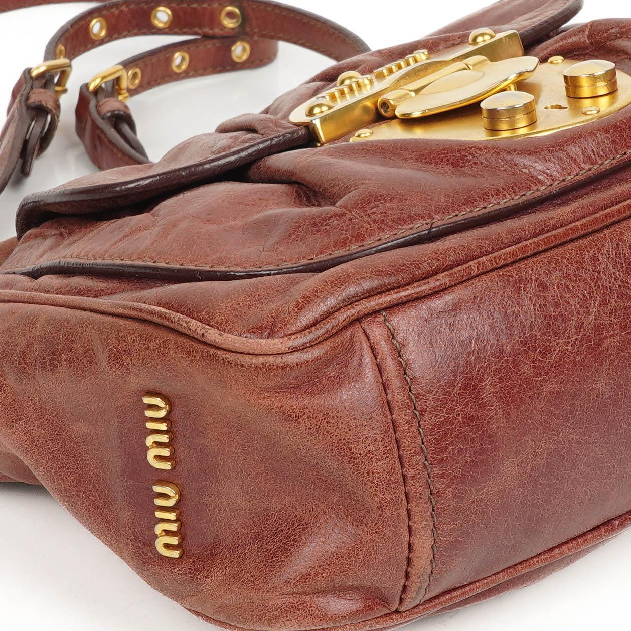 Miu Miu Vitello Twist Sandalo Crossbody Bag