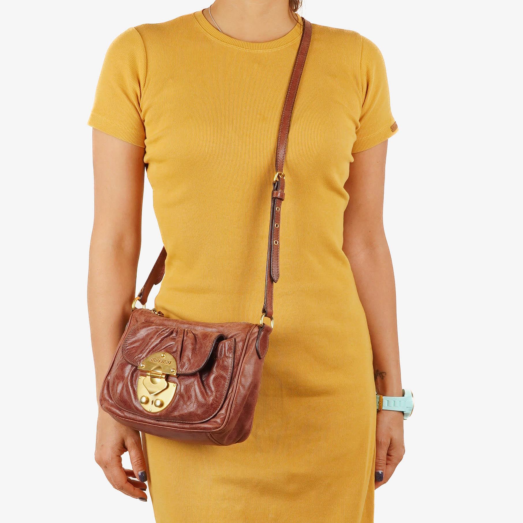 Miu Miu Vitello Twist Sandalo Crossbody Bag