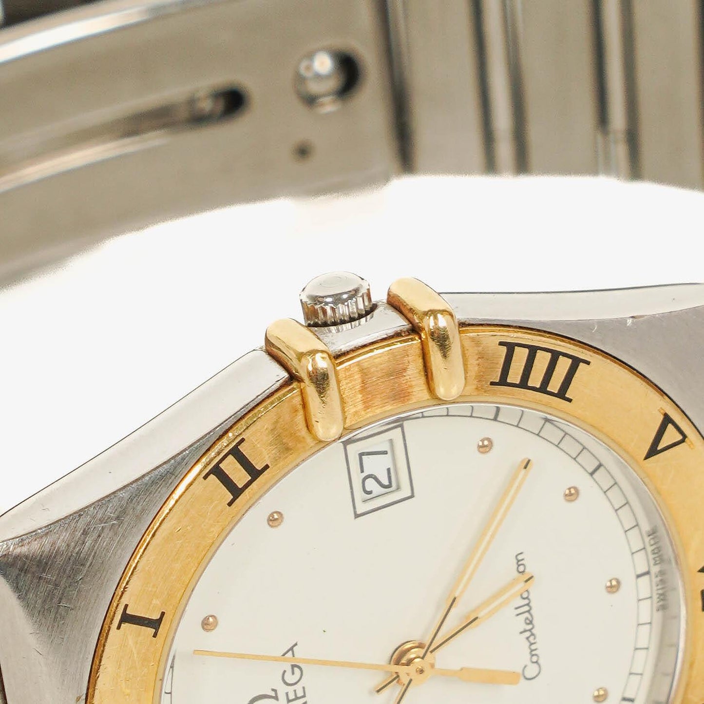 Omega Constellation Quarzuhr aus Edelstahl, 32 mm