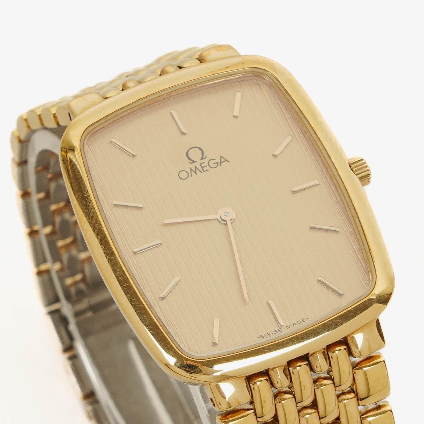 Omega De Ville 26 mm Quarzuhr aus vergoldetem Edelstahl