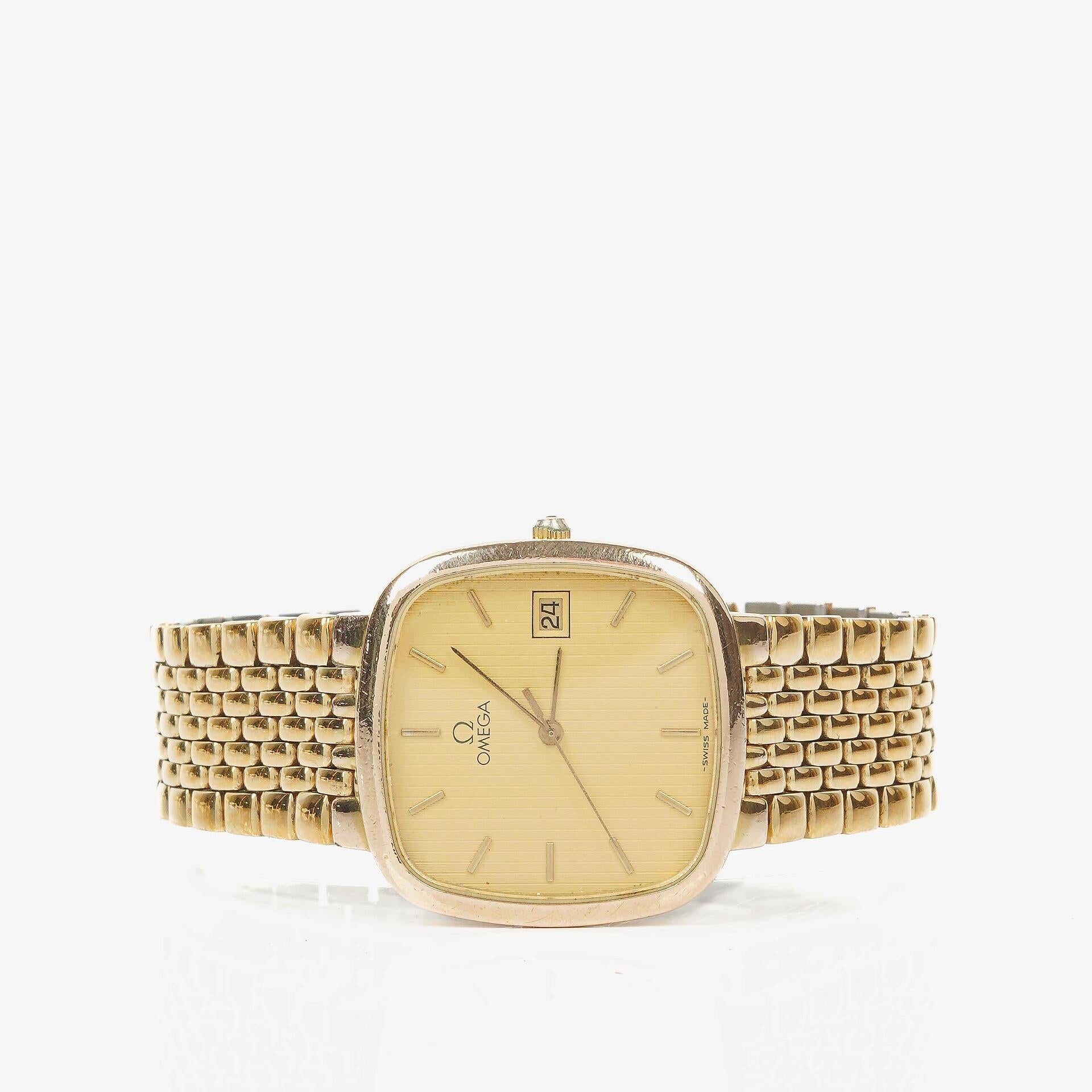 Omega De Ville 30 mm Quarzuhr aus vergoldetem Edelstahl