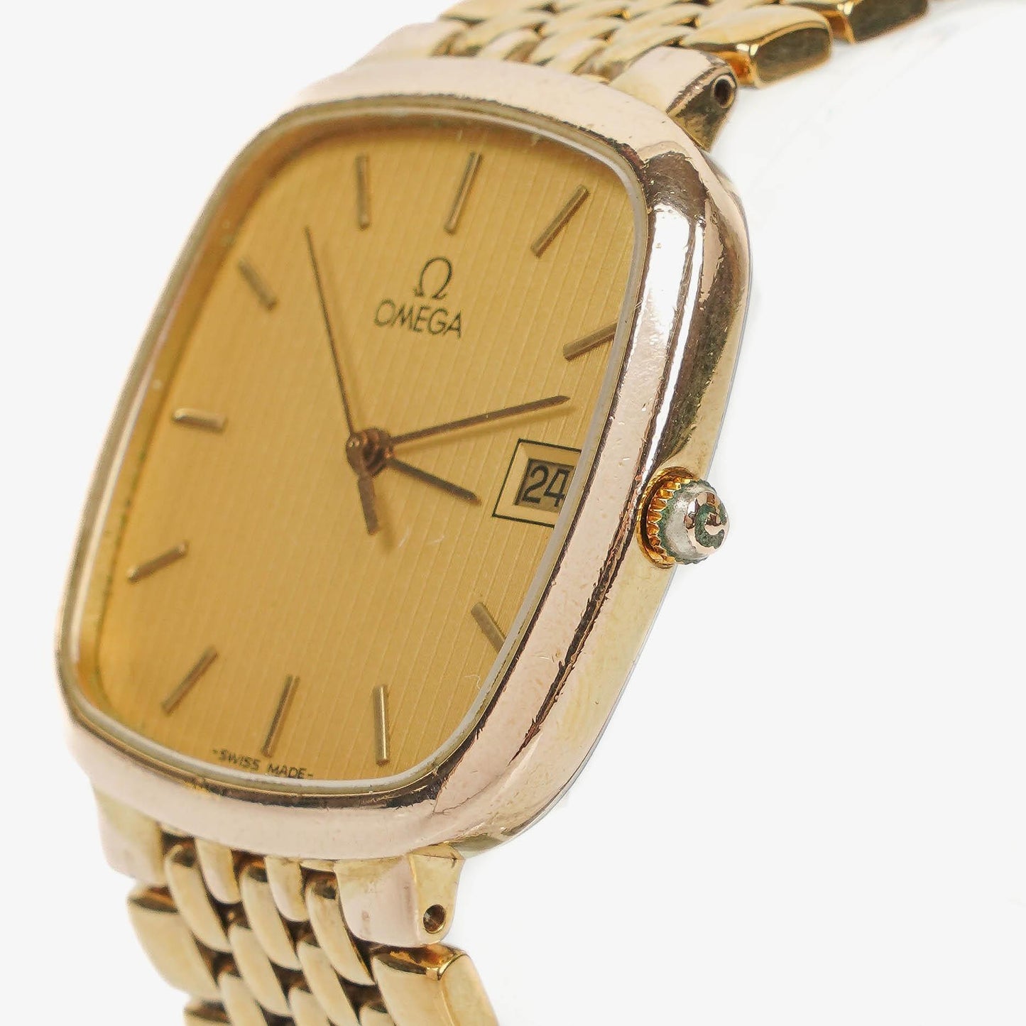 Omega De Ville 30 mm Quarzuhr aus vergoldetem Edelstahl