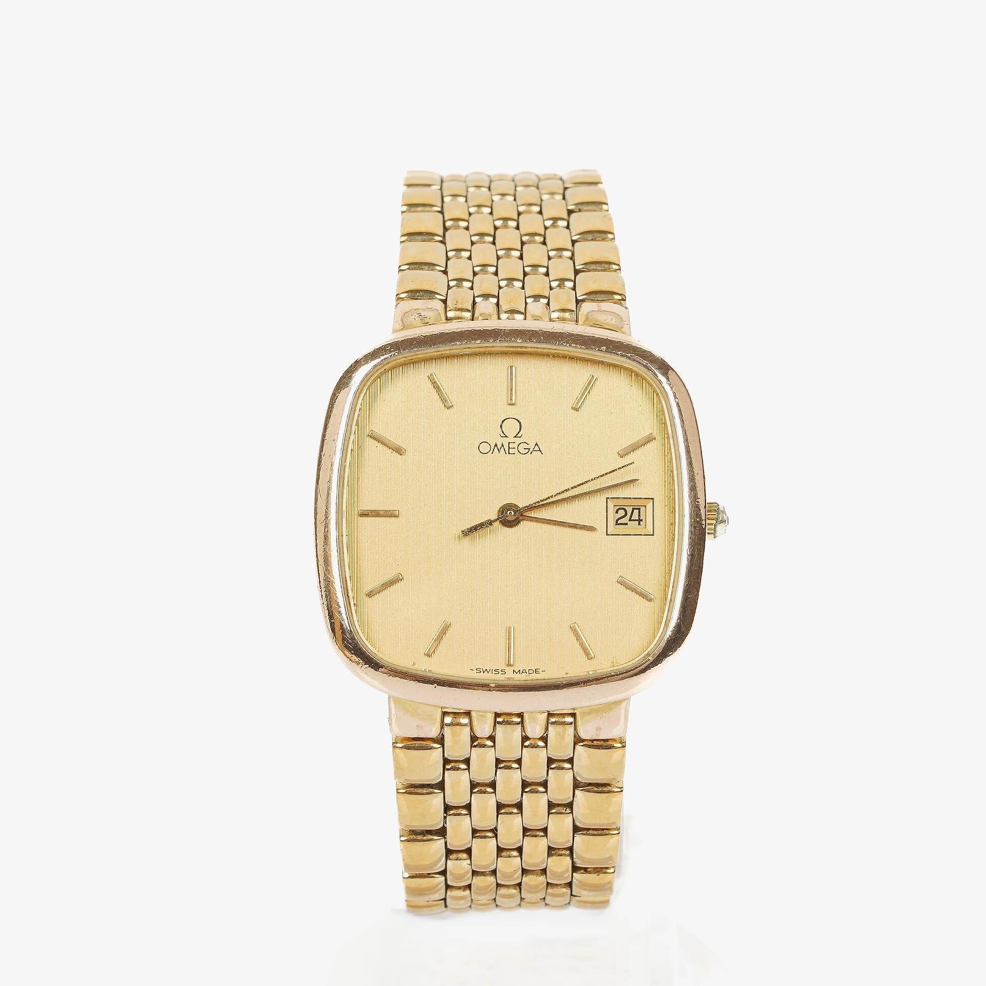 Omega De Ville 30 mm Quarzuhr aus vergoldetem Edelstahl