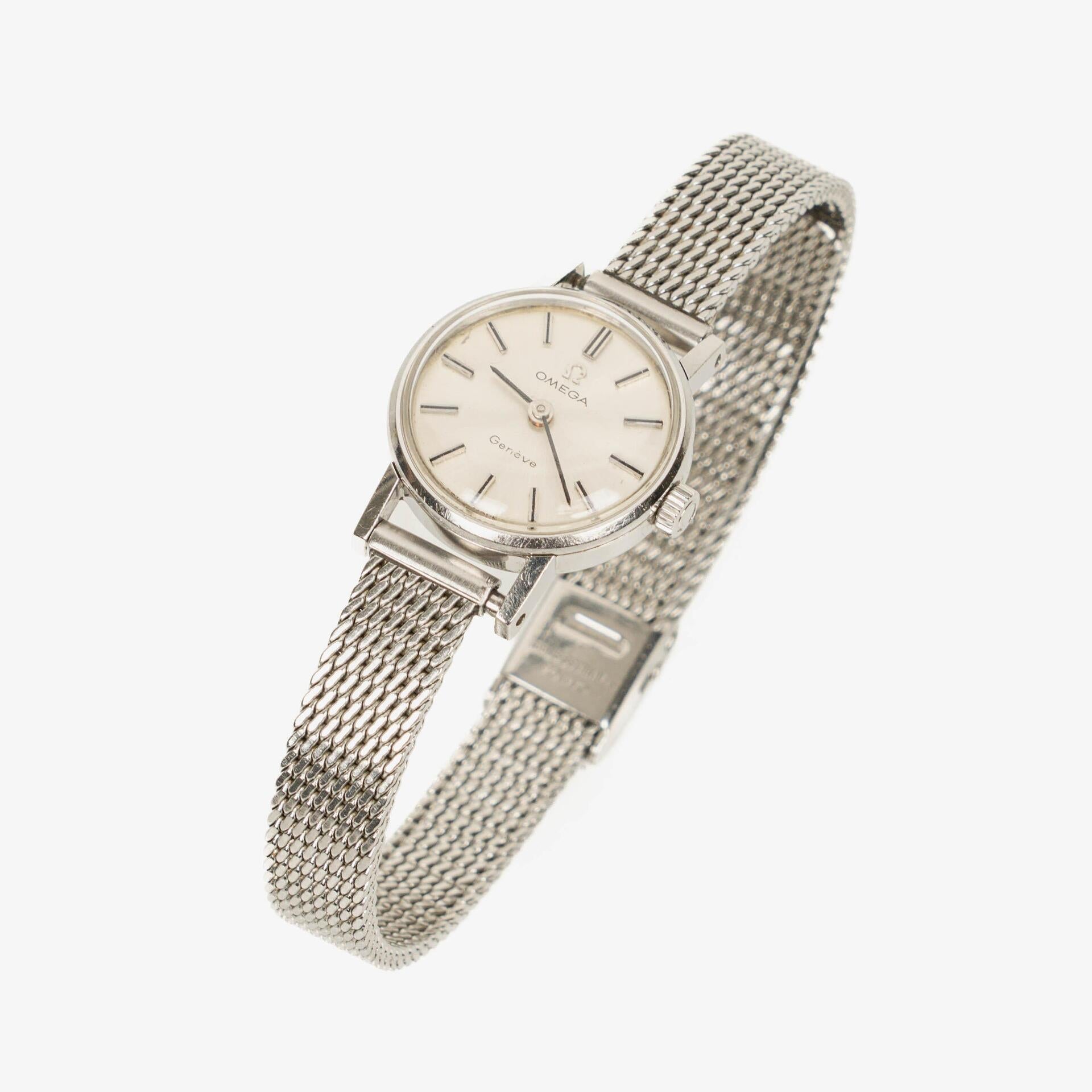Omega Geneve Damenuhr aus Edelstahl