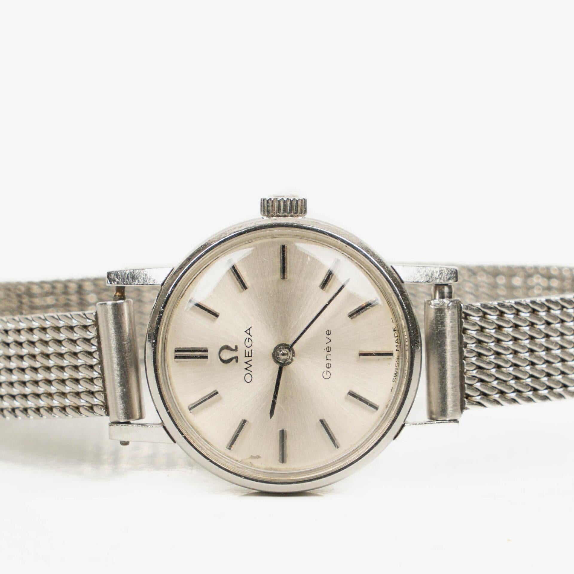 Omega Geneve Damenuhr aus Edelstahl