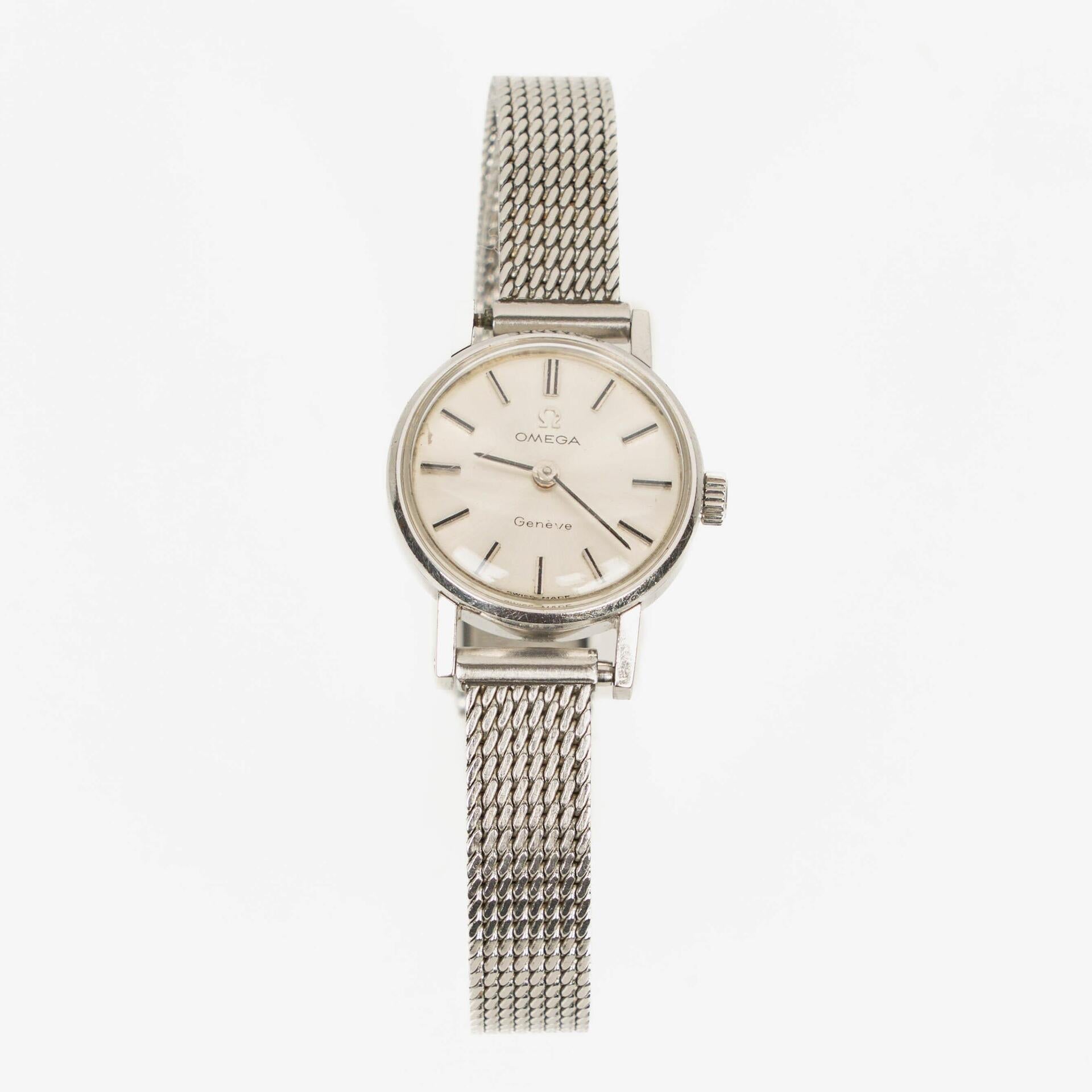 Omega Geneve Damenuhr aus Edelstahl