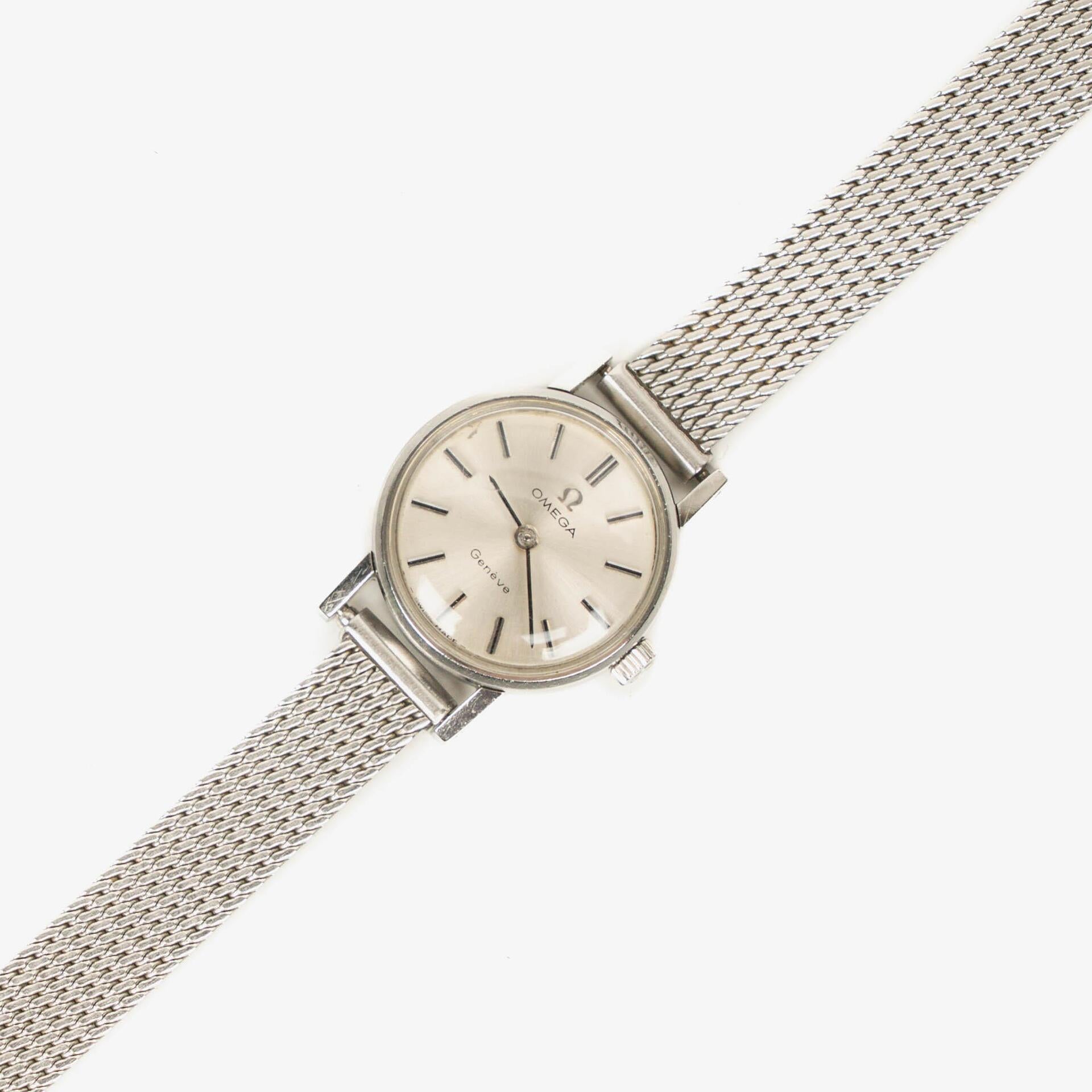 Omega Geneve Damenuhr aus Edelstahl