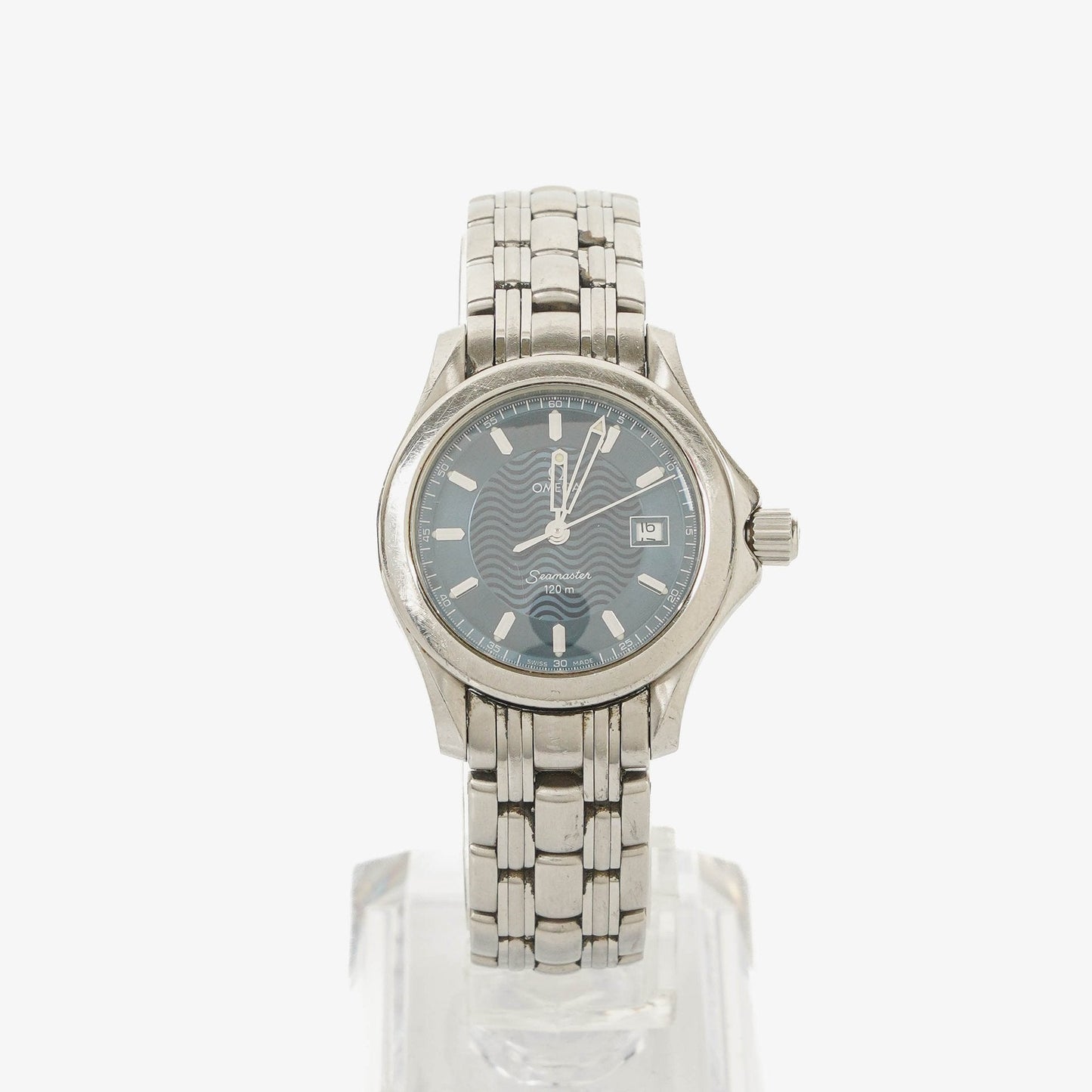 Omega Seamaster 120M 30 mm Quarzuhr aus Edelstahl in Blau